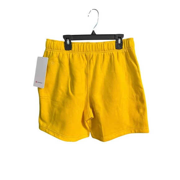 Lululemon Scuba Mid-Rise Oversized Shorts 7" Maize Yellow/Light Ivory Sz S - Picture 3 of 7